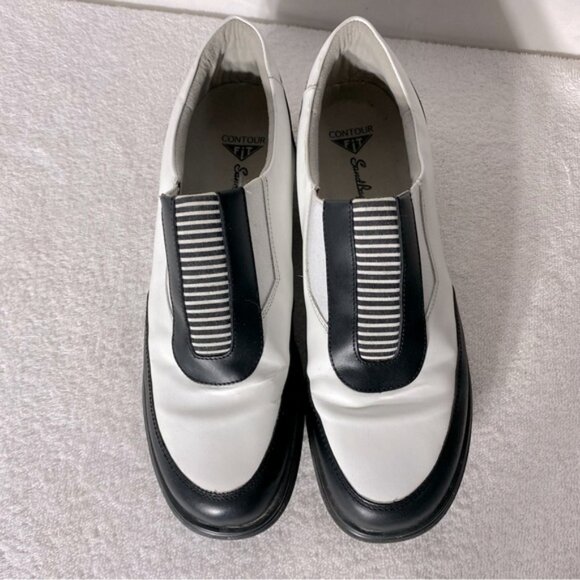 Sandbaggers Contour Fit Two Tone Black & White Allison Slip On Golf Shoes 11 - Picture 2 of 12